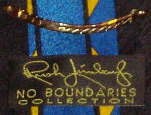 RUSH LIMBAUGH SILK TIE BLUE GOLD CHAIN ABSTRACT  