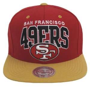   49ers Block Mitchell & Ness Snapback Cap Red Gold 