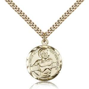 Gold Filled Dismas Medal Pendant 7/8 x 3/4 Inches 5436GF  Comes With 