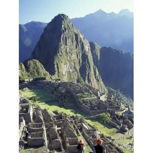  Visitors at the Ancient Ruins of Machu Picchu, Andes 