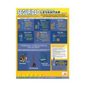SPPST001   Poster, Back Lifting Safety, Spanish, 24 X 18  