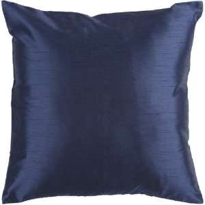  18 Shiny Solid Navy Blue Decorative Throw Pillow