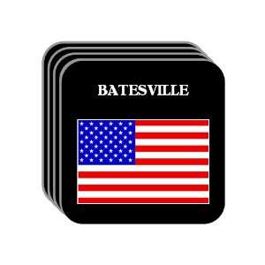 US Flag   Batesville, Arkansas (AR) Set of 4 Mini Mousepad Coasters