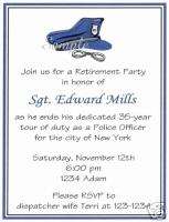 20 Custom Retirement Party Invitations/Police/Policeman  