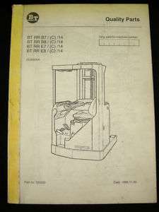 BT Reach Truck Forklift Parts Manual RRB7 14 to RRE8 14  