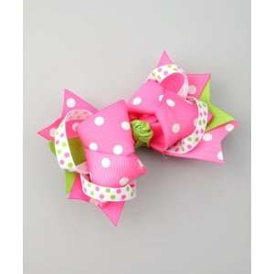  Pink and Green Boutique Hair Bow Beauty