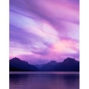 Lake Macdonald Sunset From Apgar, Glacier National Park, Montana Wall 