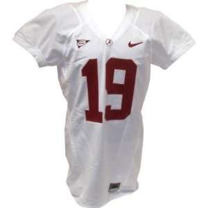  Applegate #19 Alabama Game Issued White Football Jersey 