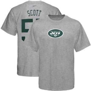  Reebok New York Jets #57 Bart Scott Ash Net Number T shirt 