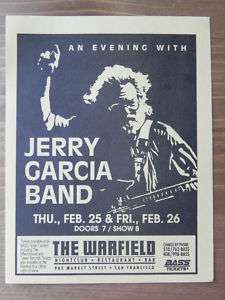 Bill Graham Presents Jerry Garcia Band Handbill 1993  