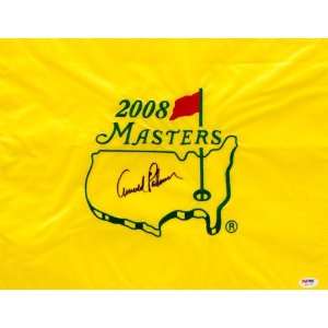  Arnold Palmer Autographed 2008 Masters Pin Flag   PSA/DNA 