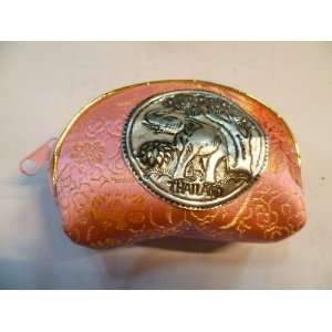   Elephant Pattern Coin and Banknote Bag Handmade Thailand 