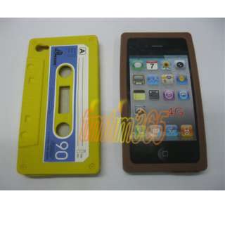 10pcs/lot TPU Case For iPhone 4 4G 4S Soft Cassette Tape Gel Cover 