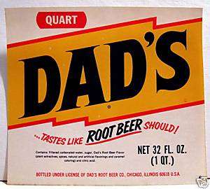 Vintage Dads Root Beer Soda Label Chicago Illinois  