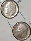 1956 p d roos evelt dimes very nice 2 coin