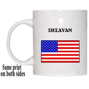  US Flag   Delavan, Wisconsin (WI) Mug 