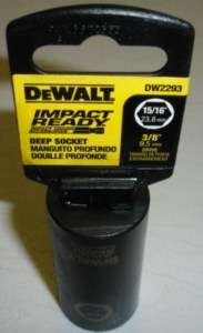 Dewalt DW2293 Impact Ready Deep Socket 15/16 3/8 Dr  