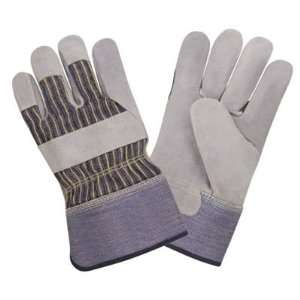 Striped Canvas, Side Split Leather Palm Gloves (QTY/12)  