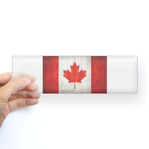  Bumper Sticker Clear Canadian Flag Grunge 