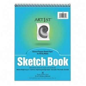  Sketch Book, Acid Free, Medium Weight, 9x12, 30 Sheets 