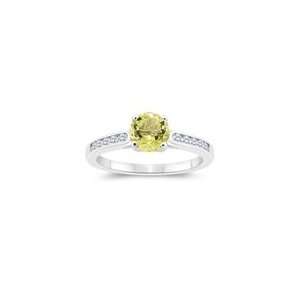  0.20 Cts Diamond & 0.85 Cts Lemon Citrine Engagement Ring 