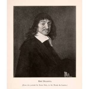 Print Rene Descartes Portrait French Philosopher 17th Century Math 