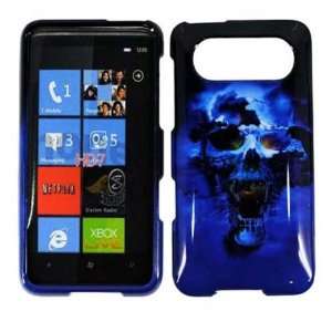  Blue Cool Skull Case Cover Faceplate Protector for HTC HD7 with Free 