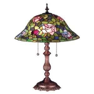    22 H Victorian Tiffany Rosebush Table Lamp