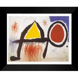    Joan Miro FRAMED Art 26x32 Personage Devan Soleil