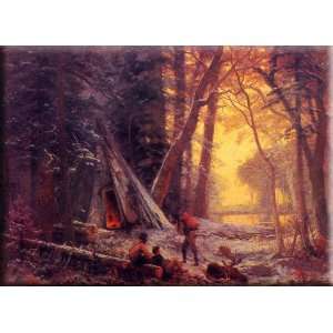    Camp 16x12 Streched Canvas Art by Bierstadt, Albert