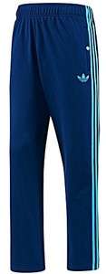 NEW Mens Adidas Originals FABRIC MIX Track Navy Blue Button Pants 