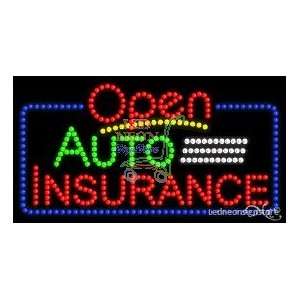 Auto Insurance LED Sign 17 inch tall x 32 inch wide x 3.5 inch deep 
