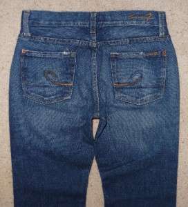Seven 7 Express Designer distressed mid rise boot cut leg jeans Size 