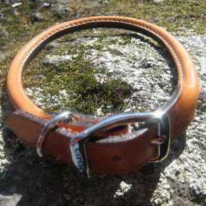  Circle T Leather Dog Collar Rolled Tan 18 inch Pet 