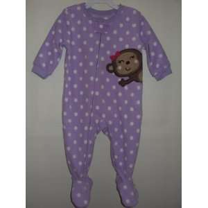   Microfleece Footed Blanket Sleeper Purple Monkey 2 Toddler (2t) Baby