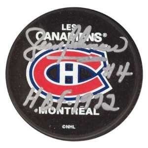   Montreal Canadiens Jean Beliveau Autographed Hall Of Fame 1972 Puck