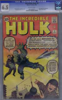   Hulk #3 Marvel 1962,1st appearance Ringmaster CGC 6.5  