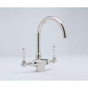  Rohl Chrome Kitchen Faucet with Metal Lever Handles