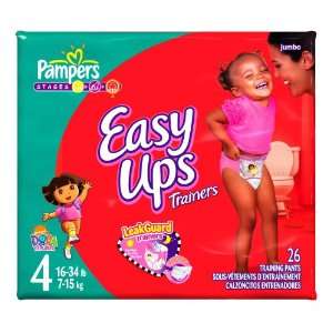  Pampers Easy Ups Diapers, Girls, Size 4, 29 Count Health 
