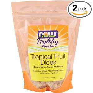  NOW Foods Tropical Fruit Mix Dices, Low Sugar, 1 Pound 