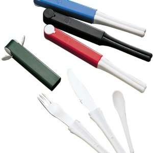 SnacPac Knife, Fork, Spoon, Blue/White 