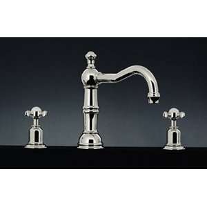 Perrin & Rowe English Bronze Country Spout Widespread Lavatory Faucet 