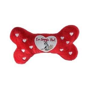  Valentine Im Diggin You Bone   Plush Dog Toy Pet 