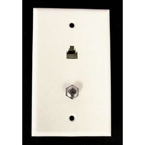  Wall Plate W/ Mod Phone Plug And F Connector Electronics