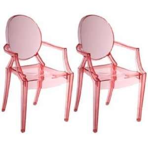  Set of Two Zuo Baby Anime Transparent Red Kids Armchairs 
