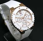Guess Women Rose Gold Watch Multiple Dial White Face & Band