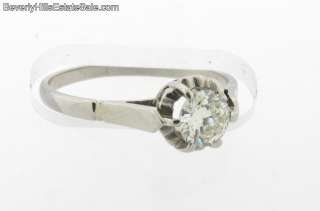 Antique Art Deco Diamond 18k WG Engagement Ring  