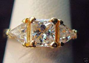 Incredible 14K Yellow Gold 1.00ct Princess Diamond Ring  
