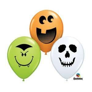  (12) Halloween Face Assortment 5 Latex Balloon Health 