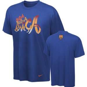  FC Barcelona Youth Blue Nike Core Pride T Shirt Sports 